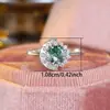 Anillo de Plata de Ley S925 de Venta Caliente Transfronteriza Borde de Ágata de Hierba de Agua Luna Incrustada Diamante Blanco Lujo Accesible Hermoso Simple Versátil