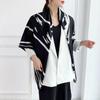 Bufanda cuadrada grande de 130 cm con hebilla de cuero de tira de color, sarga imitación seda, estampado europeo y americano, bufanda bufanda chal al contado para comercio exterior al por mayor