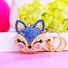Chaveiro de Raposa da Coleção Coroa Cravejada de Diamantes para Carro, Pingente de Bolsa Feminina, Argola de Chaveiro de Metal, Presente Transfronteiriço, Atacado