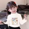 Camiseta Básica de Veludo Quente para Meninas, Roupa Outono e Inverno Gola Alta Meia para Crianças, Camiseta de Manga Longa para Crianças Tamanho Pequeno e Médio, Top Estilo Coreano para Bebê