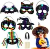 Arte de Rascar DIY de Halloween Transfronterizo, Manualidades DIY de Arte de Rascar Máscaras, Arte de Rascar Creativo para Niños