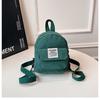 Mini mochila coreana, linda mochila para estudiantes, pequeña bolsa de cosméticos con textura de pana, mochila versátil de color sólido