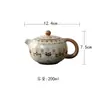 Estilo Vintage Estilo Chinês Forno Ru Novo Chinês Dourado e Prateado Incrustado Tampa Tigela Bule Xícara de Chá Cerâmica Taça de Feira Conjunto Coador de Chá