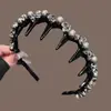 Diadema de Cristal y Perlas de Lujo Ligero con Dientes, Antideslizante, Accesorio para el Cabello de Corona Alta, Diadema para Uso Diario, Accesorio para el Cabello Estilo Nuevo 2026 para Mujeres