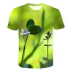 Camiseta 3D com estampa digital transfronteiriça, manga curta, casual, corte solto, estampa de animal, camiseta masculina gola redonda