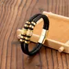 Nuevo Pulsera de Cuero Trenzado Multicapa con Acero Inoxidable y Cierre Magnético Estilo Punk Vintage para Hombres, Versátil y Personalizable