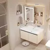Gabinete de baño de aluminio de panal engrosado con lavabo de cerámica integrado y unidad de tocador