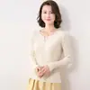 Cárdigan de Punto Canalé Francés para Mujer Chaqueta Corta Suéter Cuello Tijera Manga Larga Moda Chic Ropa de Abrigo Suéter