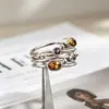 Anillos Huecos Coloridos Yanbai Transfronterizos Europeos y Americanos, Estilo Étnico Bohemio, Anillos de Moda Tendencia, Accesorios de Mano de Nicho