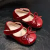 Sapatos de Couro Patchwork Estilo Lolita Princesa para Primavera e Outono, Sapatos da Moda Europeia Estilo Fada para Crianças Pequenas