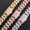 Colar Cuban Chain Full Diamond com Fecho de Encaixe Europeu e Americano, Seis Fileiras de Zircônia, para Homens, Joia de Hip-Hop de Alta Qualidade, Tendência, Personalização