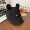 Gorra de Béisbol de Felpa Reversible con Orejas de Conejo para Mujer, Gorro Lindo para Otoño e Invierno, Circunferencia de Cabeza Grande, Gorra de Pico Adelgazante