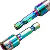 Ponta de Chave de Fenda Universal de Alta Dureza 8mm Colorida Não Magnética com Cabeça Cilíndrica Alto Torque Encaixe Hexagonal Esfera de Aço Ponta de Chave de Fenda