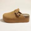 Sapatos Femininos Guyun com Solado Grosso, Estilo Birkenstock, Meia-Entrada, Duas Formas de Uso, Outono 2023, Chinelos Slip-On Fechados, Estilo Retro Versátil