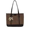 Bolso tote grande de dos tonos simple para la escuela, el trabajo y los desplazamientos, nuevo bolso de hombro versátil de moda 2026, bolso grande