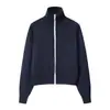 Cardigan de Tricô com Zíper Reversível Canelado para Casal Unissex, Casaco Suéter Estilo Casual K491977