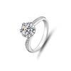 Productos Populares de Transmisión en Vivo Transfronteriza Europea y Americana: Anillo de Plata de Ley 925 con Diamante Moissanita de un Quilate Anillo Ajustable Venta al por Mayor