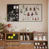 Adesivo de Parede Quadro de Feltro Magnético Parede de Fotos Quadro Magnético Preto e Branco de Cortiça Quadro de Mensagens para Exibição no Jardim de Infância Decoração de Parede