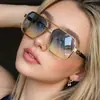 Gafas de Sol Retro Cuadradas de Marco Grande con Doble Puente Tendencia Estilo Europeo y Americano Gafas de Sol de Moda para Hombres y Mujeres Gafas de Sol con Protección Solar para Conducir