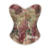 Túnica corta sin tirantes para mujer con estampado floral azul francés, estilo vintage, con borde cruzado, abrigo tipo chaleco.