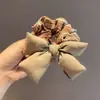 Versión Coreana del Nuevo Lazo de Goma a Cuadros de Color Contrastante Relleno de Algodón Estéreo Accesorios para el Cabello Lazo para el Pelo de Bola de Niña de Gama Alta