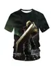 2025 Camiseta Tema Final Fantasy Masculina Feminina Tops Anime Manga Curta Casual Tamanho Grande Tops Streetwear
