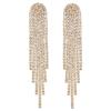 Brincos Europeus e Americanos Transfronteiriços 2026 Novo Estilo com Pedras Strass e Pingentes em Forma de Galho com Longa Franja, Brincos Elegantes e Versáteis para Mulheres