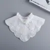 Camisa Gruesa de Encaje Forrada de Polar para Otoño e Invierno, Cuello Volanteado, Corte Ajustado, Blusa Elegante Versátil de Moda Talla Grande de Cuello Semi Alto para Mujer