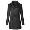 Casaco trench coat longo de lã de lapela dupla cinza para homens jovens roupas de inverno com cinto bonito material de lã casaco britânico