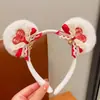 Faixa de cabeça fofa com orelhas de panda para lavar o rosto, faixa de cabeça de pelúcia de desenho animado com coroa alta para mulheres, faixa para maquiagem e lavar o cabelo, acessório de cabelo
