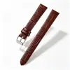Correa de Cuero Genuino de Piel de Vaca de Primera Capa de Doble Cara Correa de Reloj con Patrón de Bambú Correa de Cuero Accesorios para Relojes Piel de Becerro de Hong Kong