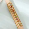 Amazon Explosiones Transfronterizas Sentido Avanzado del Diseño Anillo Dorado con Piedra Natal Anillo Simple Rectangular de Zirconia para Mujer