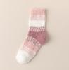 Calcetines de Coral con Rayas Color Degradado Bloque de Color para Mujer Otoño e Invierno Espesos Cálidos para el Suelo Calcetines para Dormir para Adultos en Casa