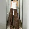 Pantalones Casuales Grises Personalizados para Mujer Verano Cintura Baja Pierna Recta Suelta Pantalones de Pierna Ancha con Caída Pantalones para Caminar Pantalones Largos Deportivos