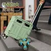 Carrito de Compras Grande, Carrito de Compras Plegable Pequeño, Carrito Doméstico, Carrito de Mano, Carrito Mágico para Recoger Paquetes, Carrito de Empuje Pequeño