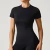 Camiseta Esportiva Popular de Manga Curta para Mulheres, Secagem Rápida, Respirável, Ajustada ao Corpo, Top para Corrida, Fitness, Yoga, Roupa para Montanhismo ao Ar Livre