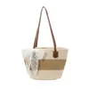 Bolsa Tote de Ombro Grande Capacidade para Viagem e Dia a Dia 2026 Verão Nova Bolsa de Palha Tecida Fashion Simples
