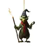 Decoração de Natal Ins de Fronteira Pingente Grinch Acrílico Transparente Árvore de Natal Decoração Plana Enfeite Pendurado