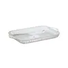 Plato de fruta cuadrado transparente para el hogar, de plástico PET, ligero y de lujo, para sala de estar, aperitivos, fruta seca, mesa de café, plato de dulces