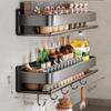 Rack de armazenamento de cozinha caixa de tempero de armazenamento de cozinha sem soco suporte de faca de aço inoxidável multicamadas de óleo, sal, molho e vinagre rack de armazenamento de lote
