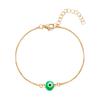 Tobillera de resina sencilla bohemia con ojo de diablo, pulsera ajustable de ojo turco redondo, joyería con borde cruzado