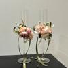 Un Par de Copas para Brindis de Boda, Copas de Champaña Hechas a Mano en Corea con Decoración de Flores Artificiales DIY, Regalos de Compromiso y Boda, Copas