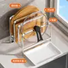Estante de almacenamiento de cocina de acero inoxidable, resistente al moho, auténtico soporte para tabla de cortar, juego completo de almacenamiento de utensilios, portapalillos, bandeja de goteo, tapa de olla