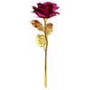 Rosa de Hojilla de Oro de 24K Tapa de Vidrio Fabricante Base Grande de Rosa Dorada Caja de Regalo Regalo del Día del Maestro Venta al por Mayor