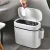Lixeira Doméstica para Banheiro com Tampa Sala de Estar Casa Tipo Pressão Nórdico Moderno Cesto de Papel Coberto Lixeira Grande Capacidade
