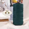 Hilo de algodón hueco redondo de 2 mm para tejer a mano DIY, bolsas de ganchillo, sombreros, cojines, pantuflas kit de materiales