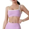 Top de tirantes DC de color contrastante nuevo con almohadilla en el pecho Sujetador deportivo Ropa de fitness Chaleco Sujetador para Yoga Pilates