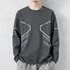 [Envío Rápido] Camiseta de manga larga de peso pesado de 220 g, capa base unisex para primavera y otoño, color liso, blanco, corte holgado, cuello redondo