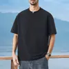 Suéter Minimalista Casual Versátil de Color Sólido Estilo Japonés para Hombre con Cuello en V Pequeño, Suéter de Moda de Manga Corta de Gama Alta