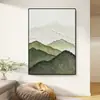De volta com uma pintura pendurada minimalista estilo montanha moderna pintura de paisagem verde personalizada mural de alto padrão para restaurante pintura para hall de entrada de hotel